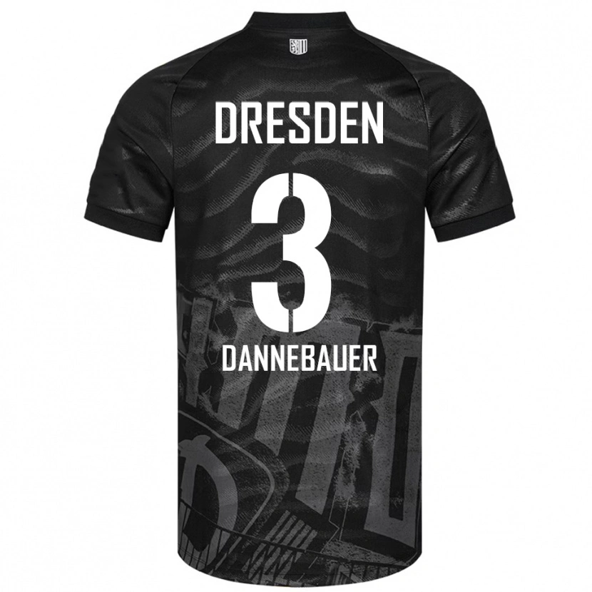 Danxen Kinder Elias Dannebauer #3 Schwarz Grau Auswärtstrikot Trikot 2025/26 T-Shirt