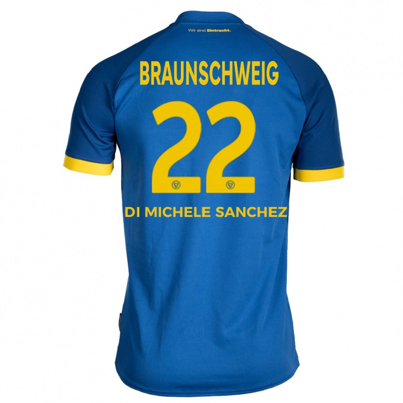Danxen Kinder Fabio Di Michele Sanchez #22 Königsblau Gelb Auswärtstrikot Trikot 2025/26 T-Shirt