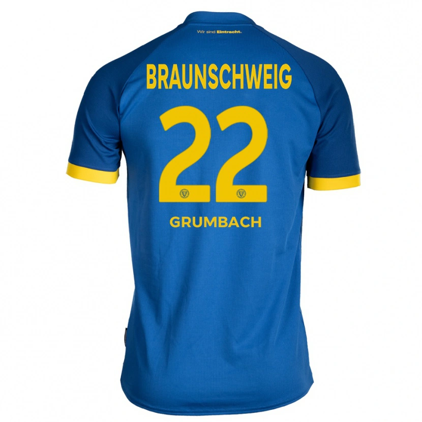 Danxen Kinder Mason Grumbach #22 Königsblau Gelb Auswärtstrikot Trikot 2025/26 T-Shirt
