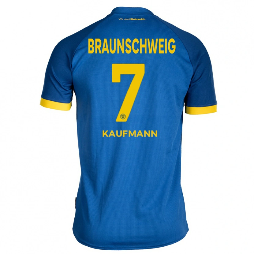Danxen Kinder Fabio Kaufmann #7 Königsblau Gelb Auswärtstrikot Trikot 2025/26 T-Shirt