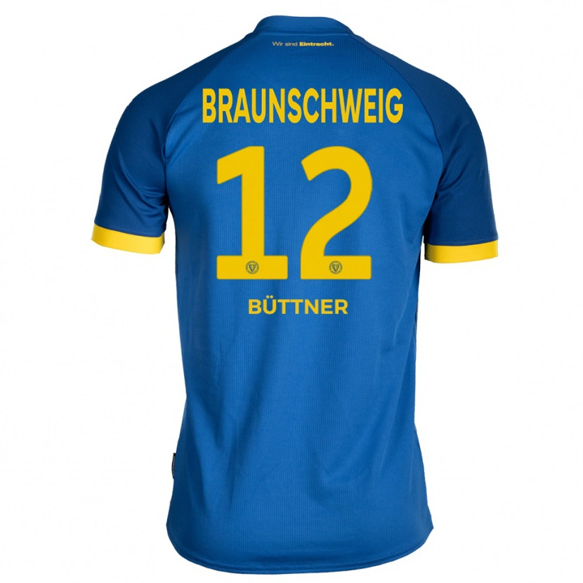 Danxen Kinder Patrick Büttner #12 Königsblau Gelb Auswärtstrikot Trikot 2025/26 T-Shirt