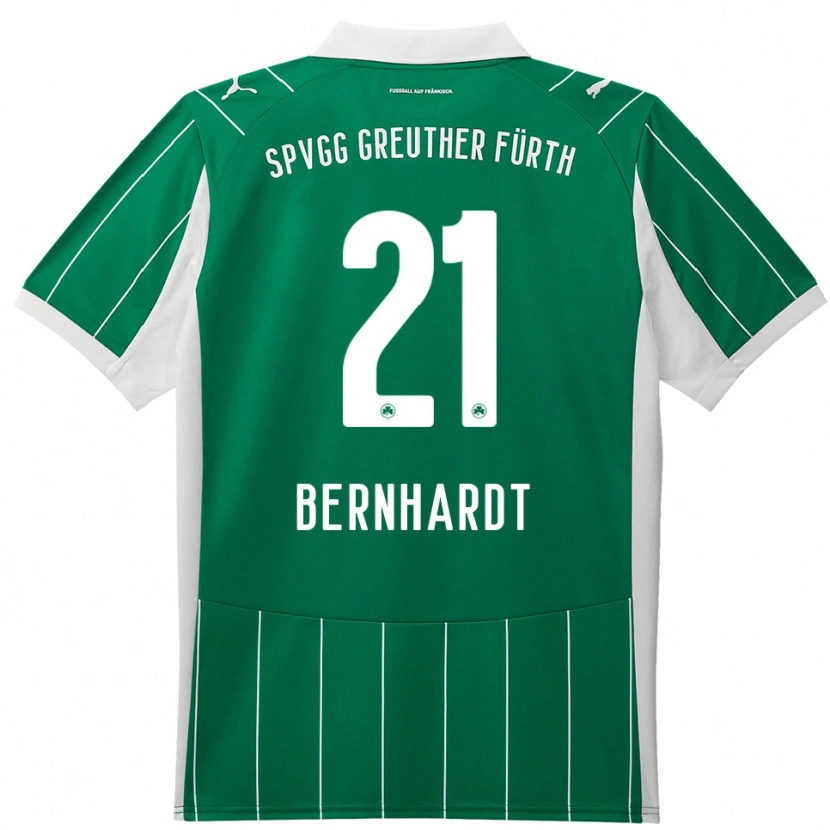 Danxen Kinder Luca Bernhardt #21 Grün Weiß Auswärtstrikot Trikot 2025/26 T-Shirt