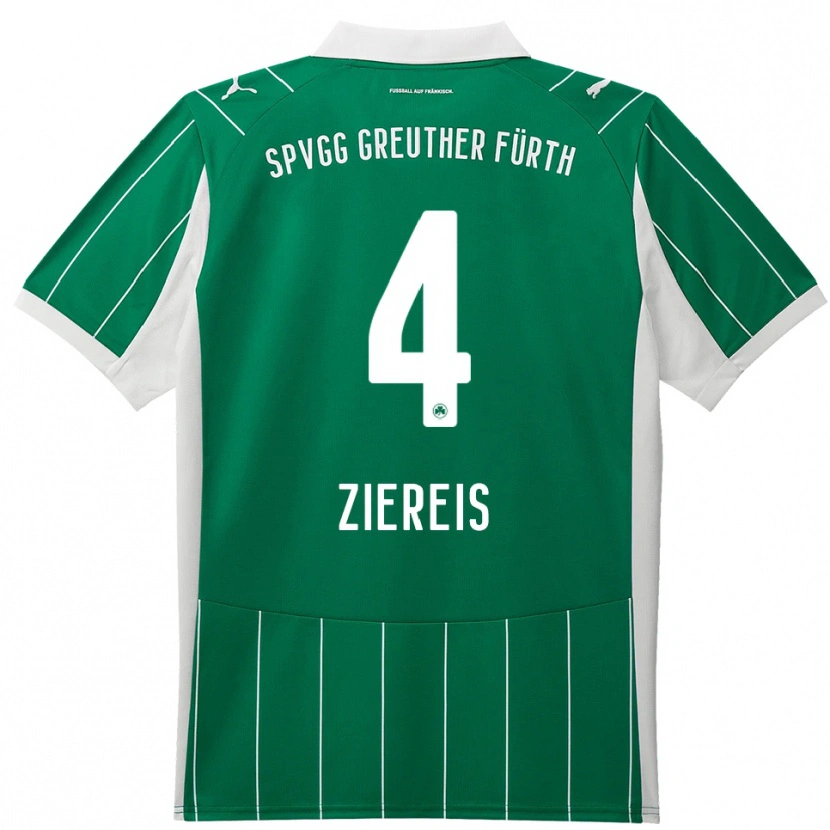 Danxen Kinder Philipp Ziereis #4 Grün Weiß Auswärtstrikot Trikot 2025/26 T-Shirt