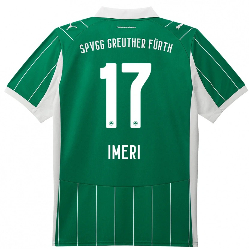Danxen Kinder Adem Imeri #17 Grün Weiß Auswärtstrikot Trikot 2025/26 T-Shirt