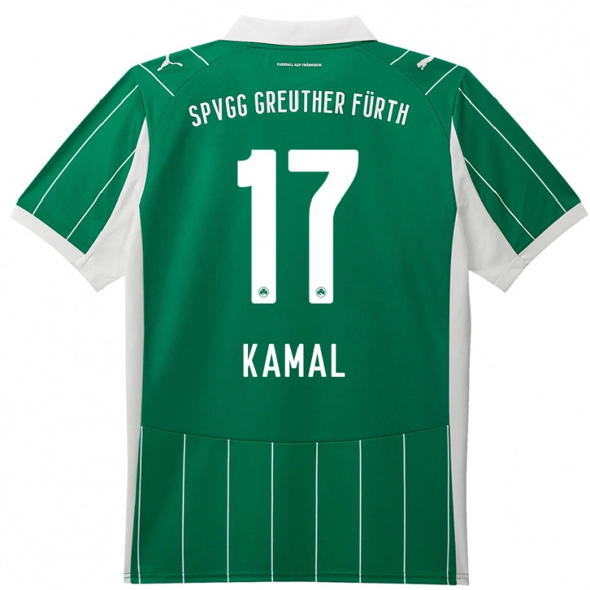 Danxen Kinder Fadl Kamal #17 Grün Weiß Auswärtstrikot Trikot 2025/26 T-Shirt