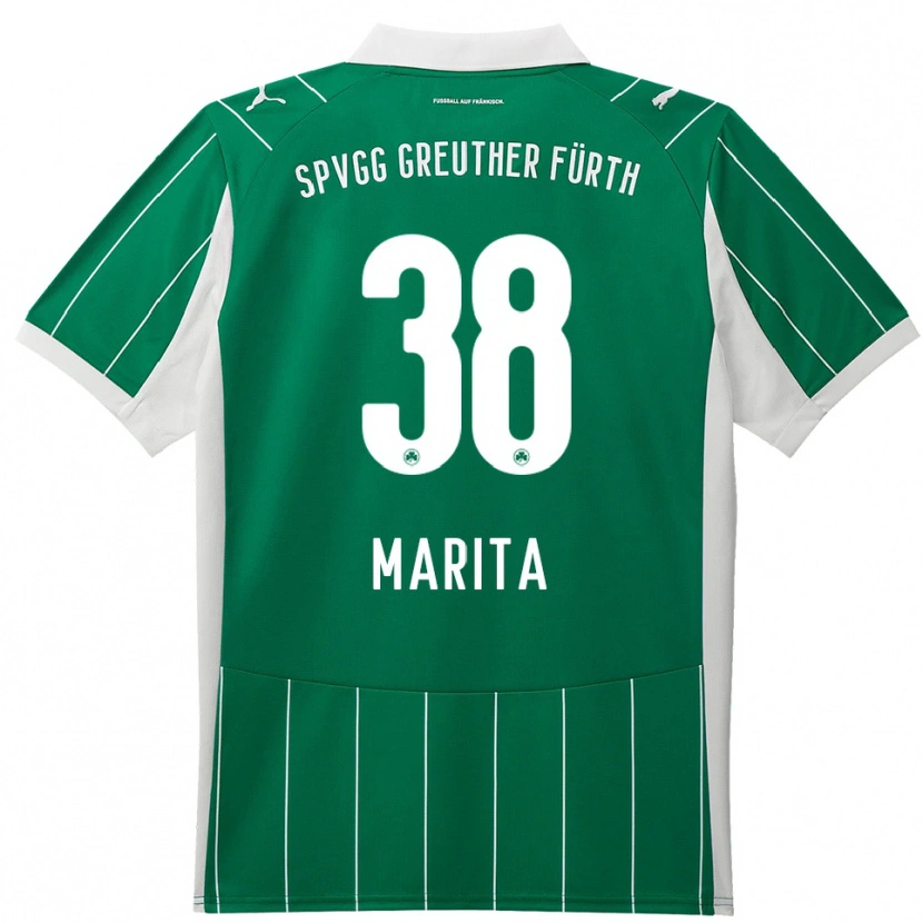 Danxen Kinder Raul Marita #38 Grün Weiß Auswärtstrikot Trikot 2025/26 T-Shirt