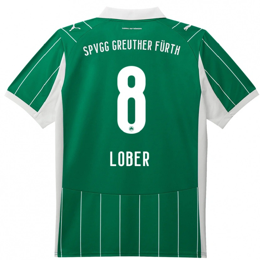 Danxen Kinder Jannik Lober #8 Grün Weiß Auswärtstrikot Trikot 2025/26 T-Shirt