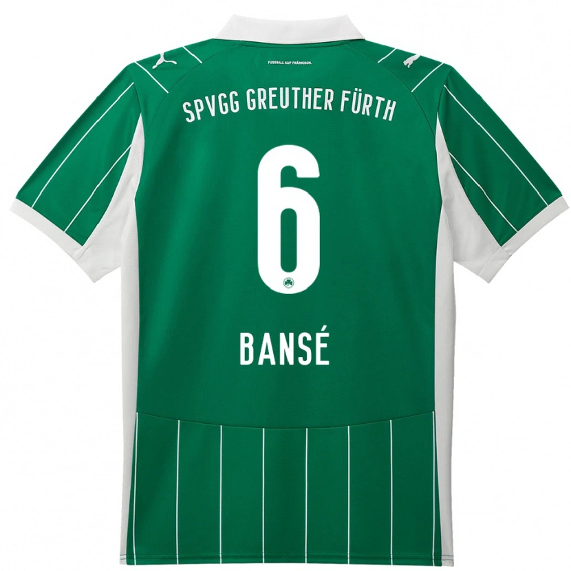 Danxen Kinder Sacha Bansé #6 Grün Weiß Auswärtstrikot Trikot 2025/26 T-Shirt