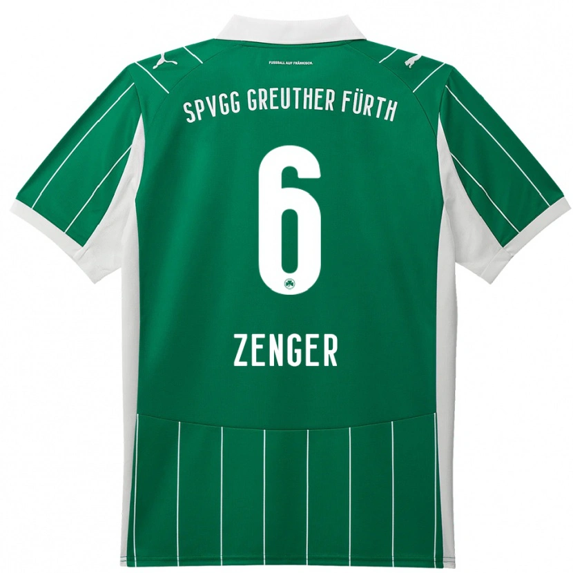 Danxen Kinder Marc Zenger #6 Grün Weiß Auswärtstrikot Trikot 2025/26 T-Shirt