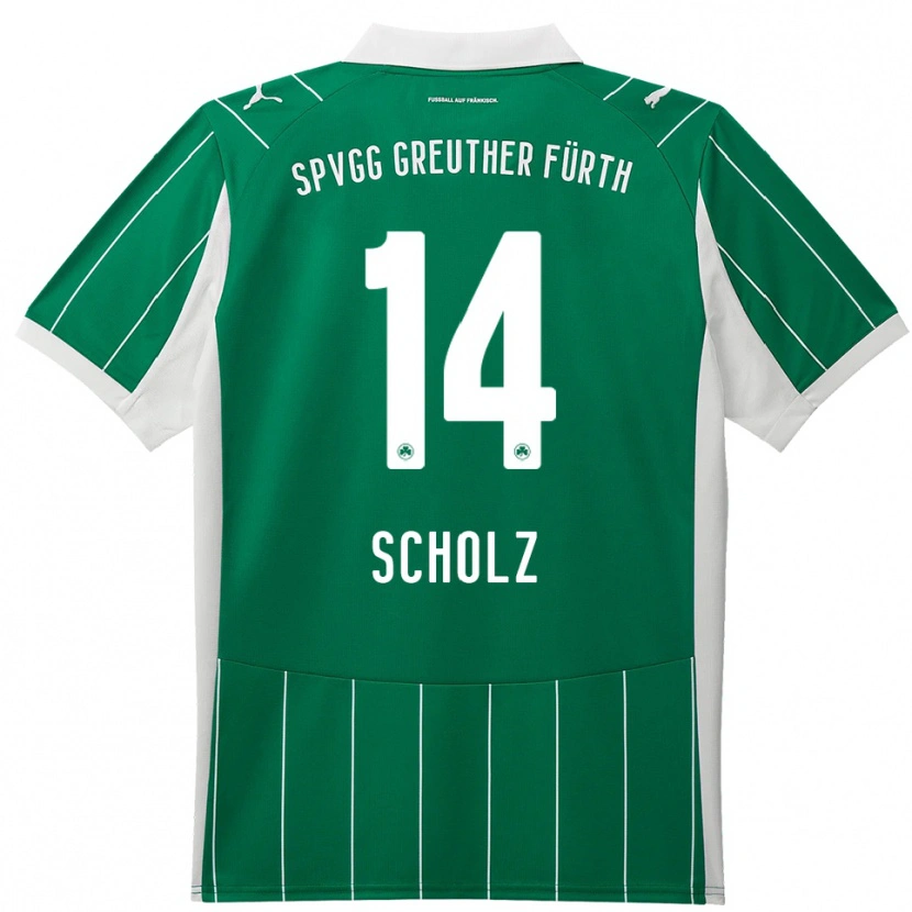 Danxen Kinder Yannick Scholz #14 Grün Weiß Auswärtstrikot Trikot 2025/26 T-Shirt