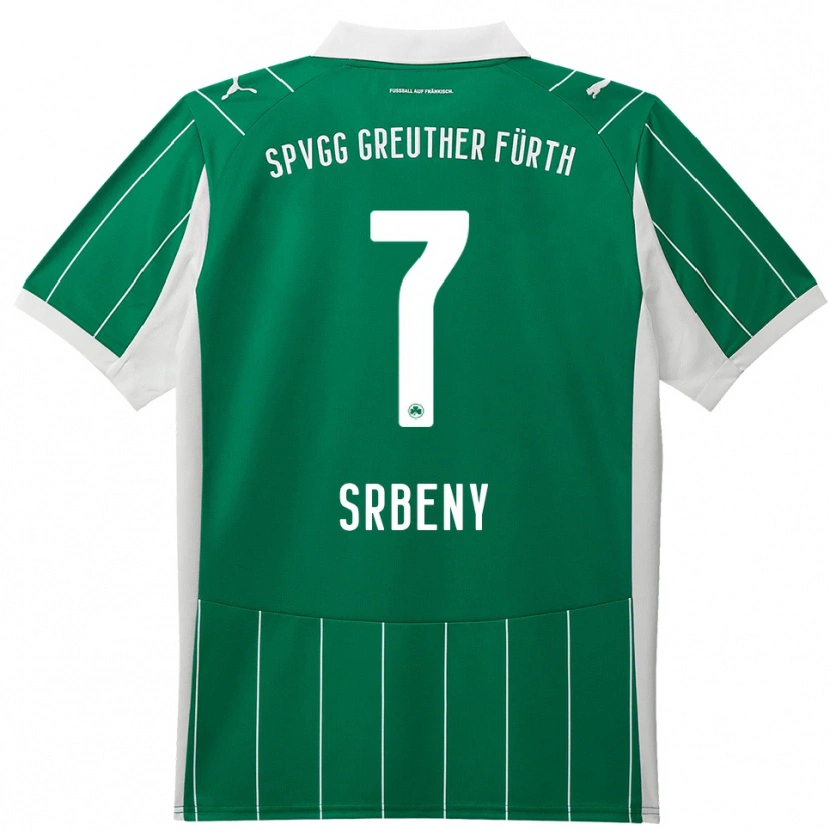 Danxen Kinder Dennis Srbeny #7 Grün Weiß Auswärtstrikot Trikot 2025/26 T-Shirt