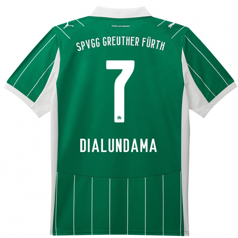 Danxen Kinder Emmanuel Dialundama #7 Grün Weiß Auswärtstrikot Trikot 2025/26 T-Shirt