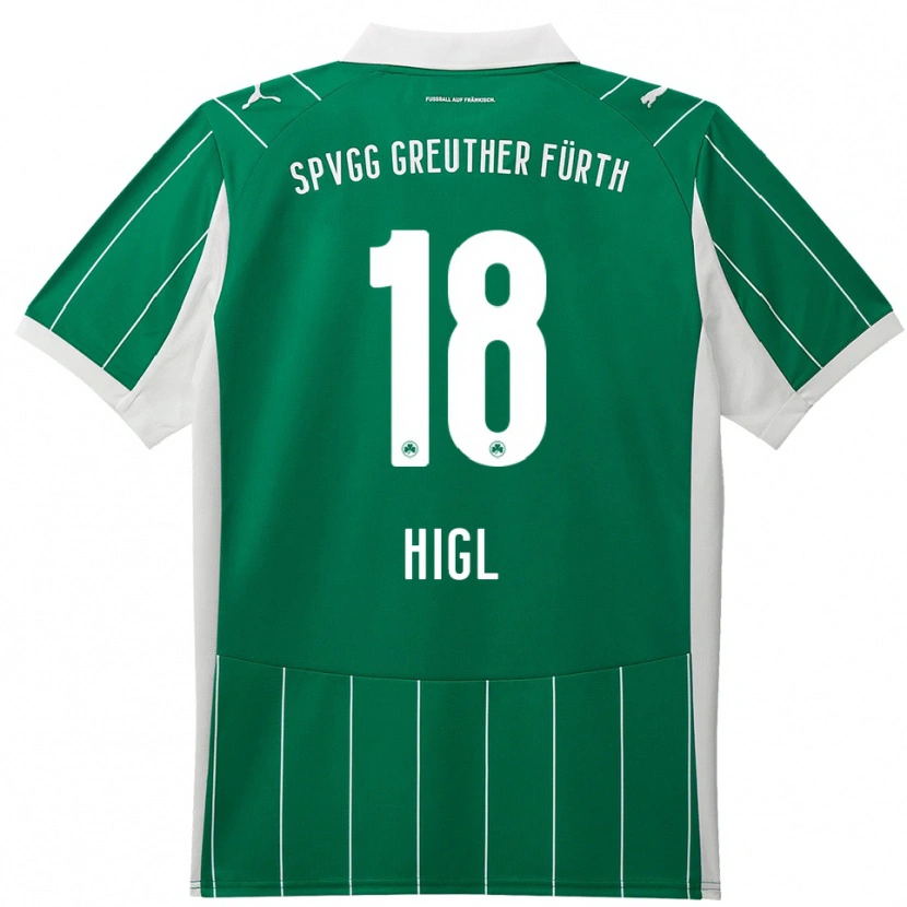 Danxen Kinder Felix Higl #18 Grün Weiß Auswärtstrikot Trikot 2025/26 T-Shirt