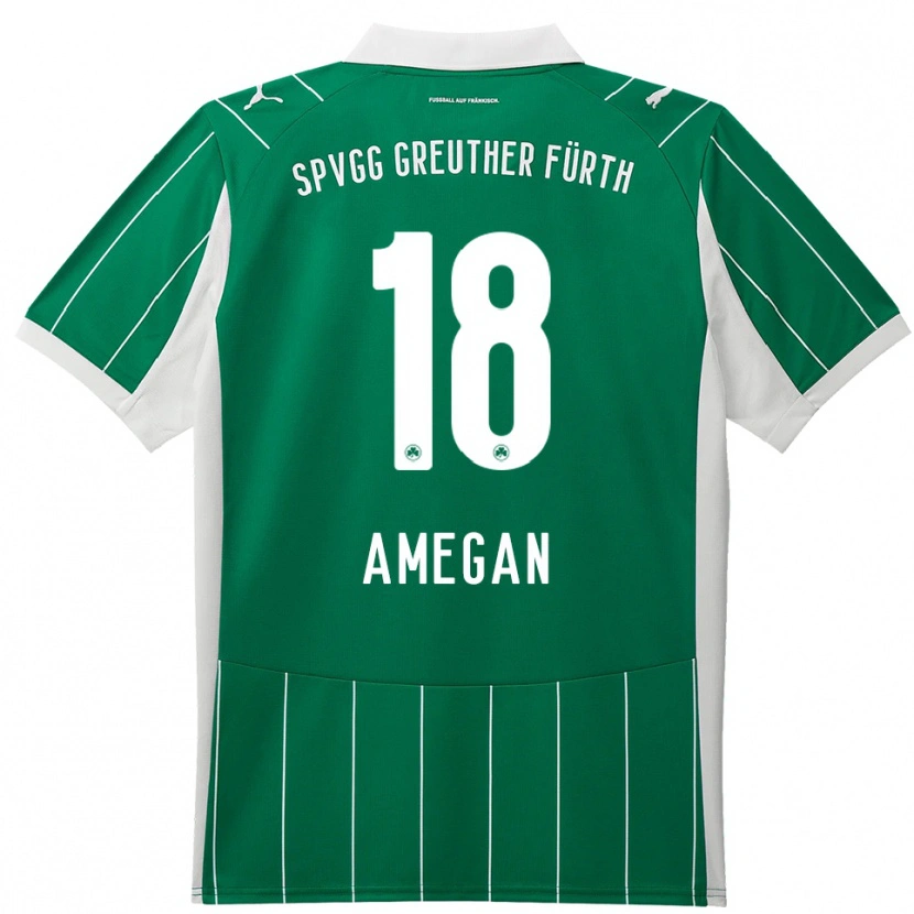 Danxen Kinder Dodji Amegan #18 Grün Weiß Auswärtstrikot Trikot 2025/26 T-Shirt