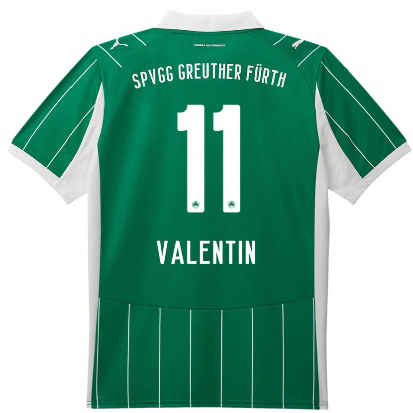 Danxen Kinder Jonas Valentin #11 Grün Weiß Auswärtstrikot Trikot 2025/26 T-Shirt