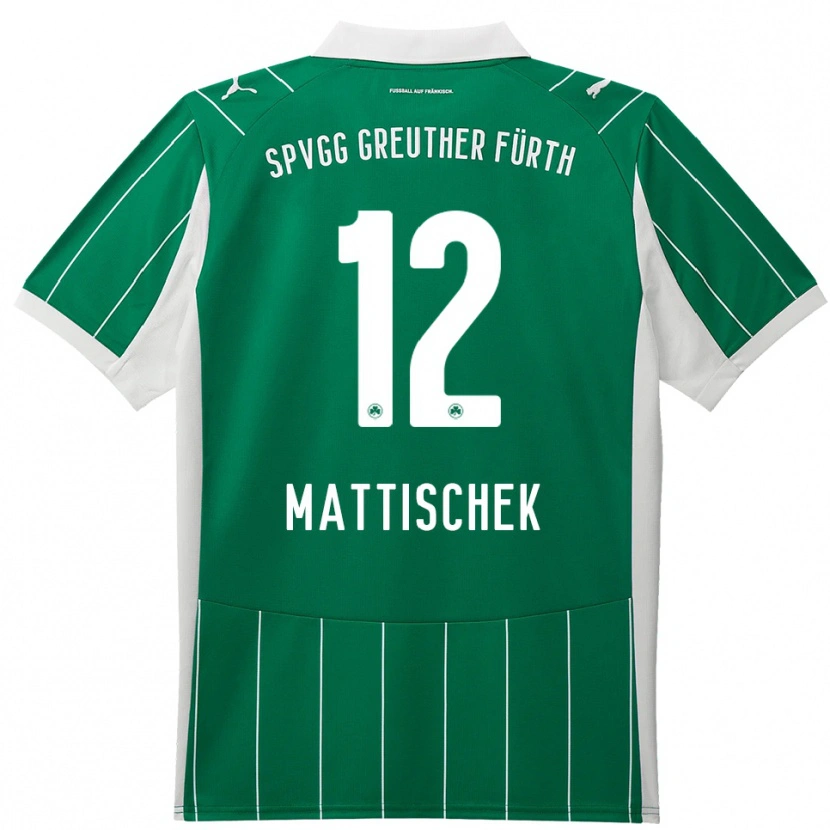 Danxen Kinder Jakob Mattischek #12 Grün Weiß Auswärtstrikot Trikot 2025/26 T-Shirt