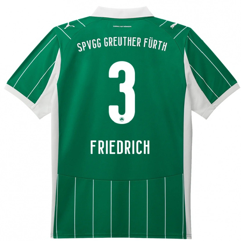 Danxen Kinder Niklas Friedrich #3 Grün Weiß Auswärtstrikot Trikot 2025/26 T-Shirt