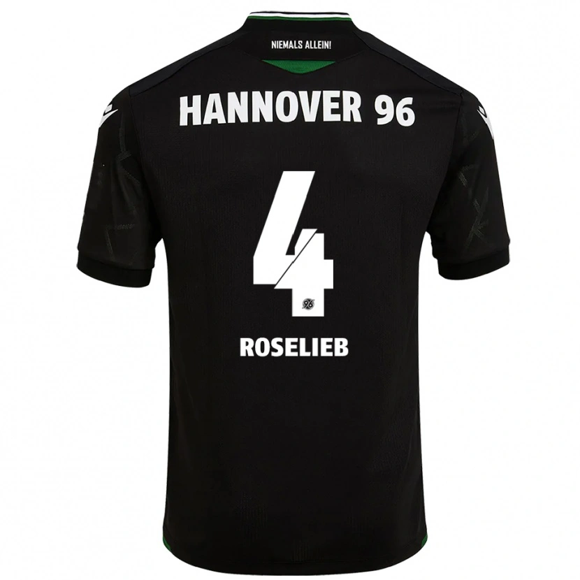 Danxen Kinder Emil Roselieb #4 Schwarz Grün Auswärtstrikot Trikot 2025/26 T-Shirt