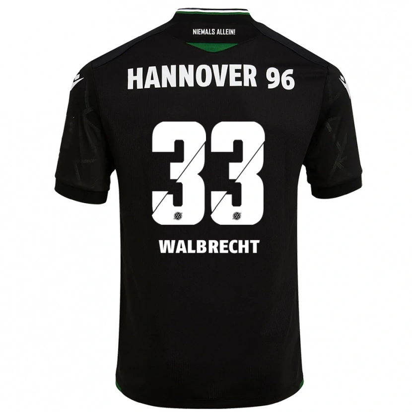 Danxen Kinder Tim Walbrecht #33 Schwarz Grün Auswärtstrikot Trikot 2025/26 T-Shirt