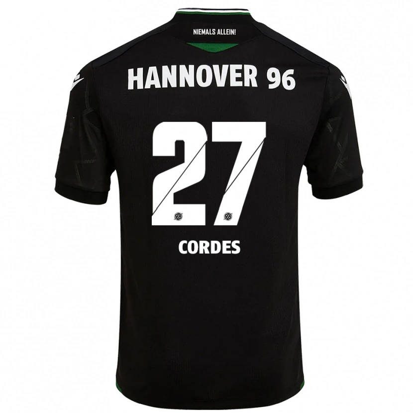 Danxen Kinder Leticia Cordes #27 Schwarz Grün Auswärtstrikot Trikot 2025/26 T-Shirt