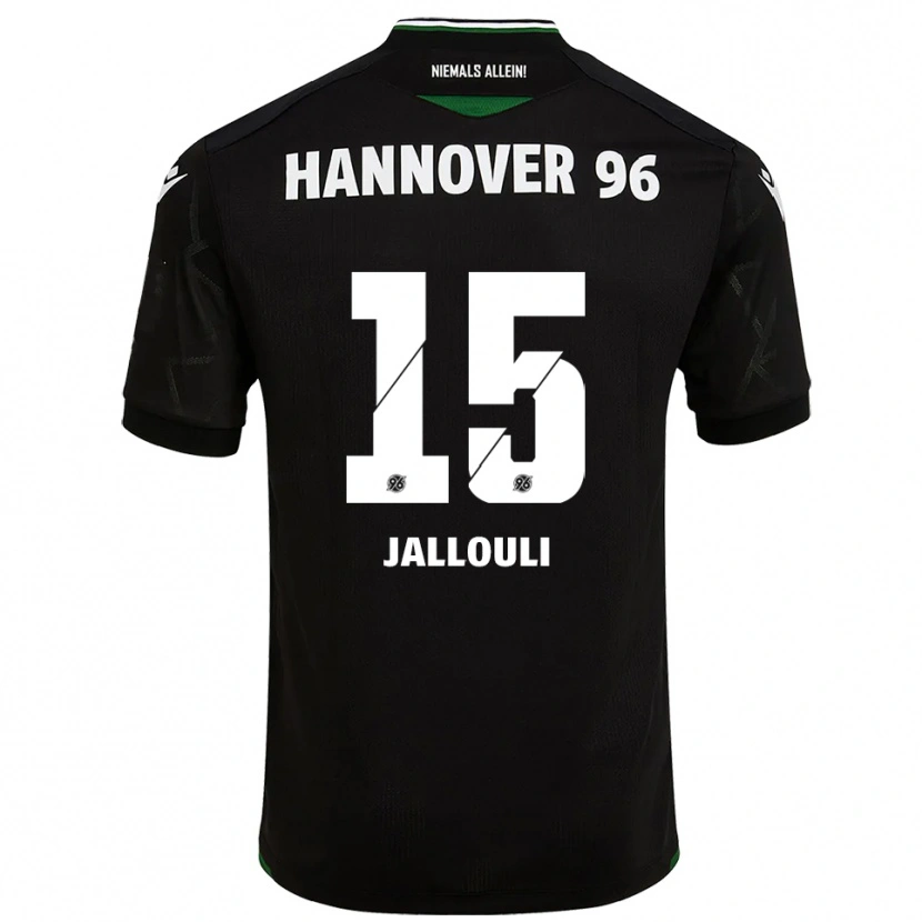 Danxen Kinder Marouan Jallouli #15 Schwarz Grün Auswärtstrikot Trikot 2025/26 T-Shirt