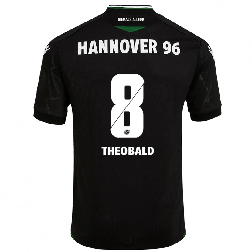 Danxen Kinder Lara Theobald #8 Schwarz Grün Auswärtstrikot Trikot 2025/26 T-Shirt