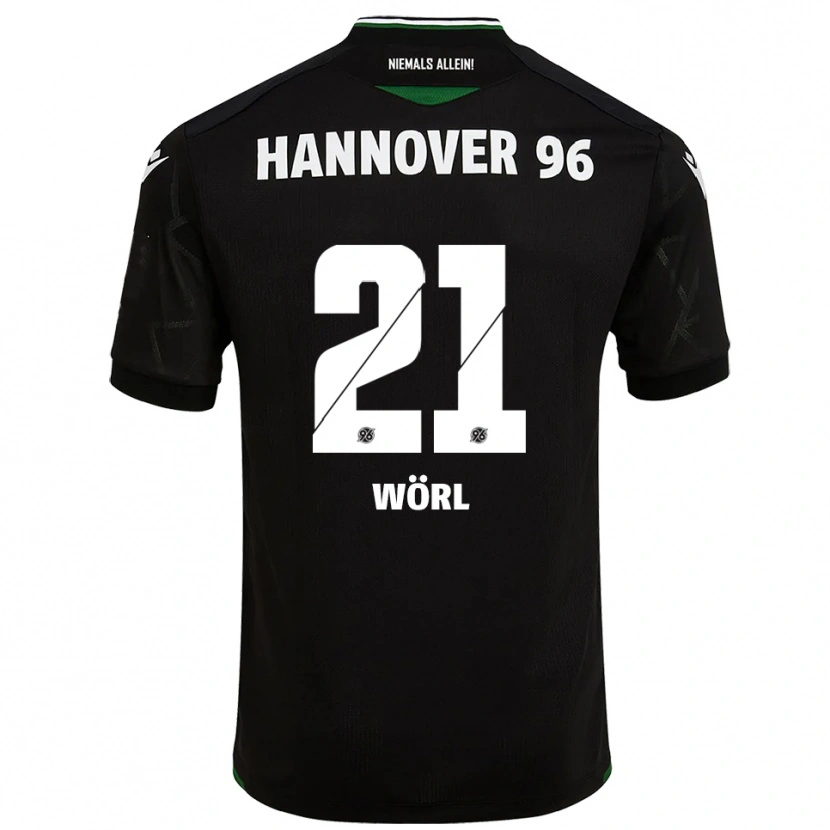 Danxen Kinder Marius Wörl #21 Schwarz Grün Auswärtstrikot Trikot 2025/26 T-Shirt