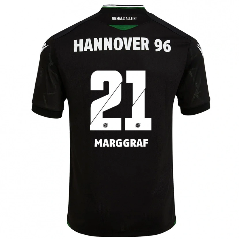 Danxen Kinder Luis Marggraf #21 Schwarz Grün Auswärtstrikot Trikot 2025/26 T-Shirt