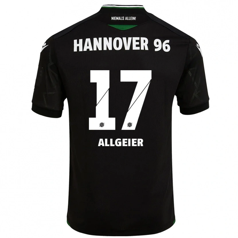 Danxen Kinder Bastian Allgeier #17 Schwarz Grün Auswärtstrikot Trikot 2025/26 T-Shirt