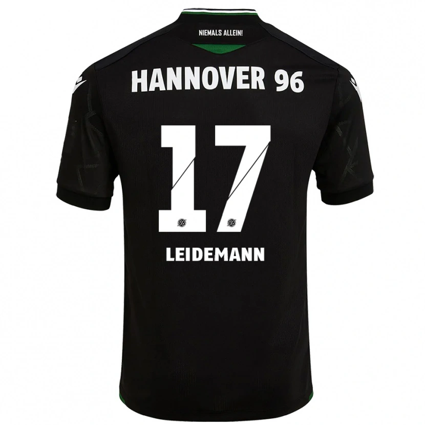 Danxen Kinder Lukas Leidemann #17 Schwarz Grün Auswärtstrikot Trikot 2025/26 T-Shirt