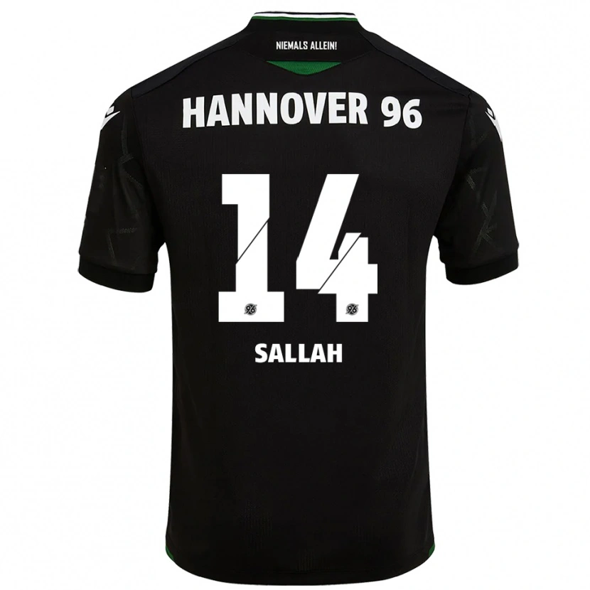 Danxen Kinder Ebrima Sallah #14 Schwarz Grün Auswärtstrikot Trikot 2025/26 T-Shirt