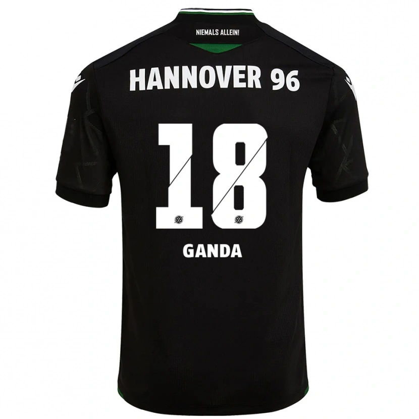 Danxen Kinder Joseph Ganda #18 Schwarz Grün Auswärtstrikot Trikot 2025/26 T-Shirt