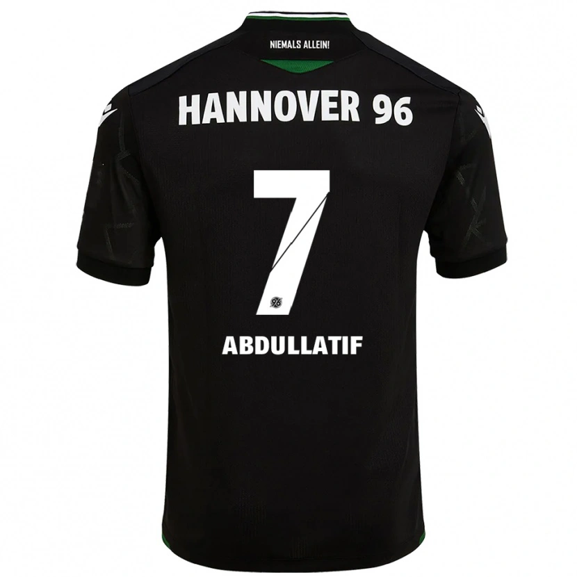Danxen Kinder Mustafa Abdullatif #7 Schwarz Grün Auswärtstrikot Trikot 2025/26 T-Shirt
