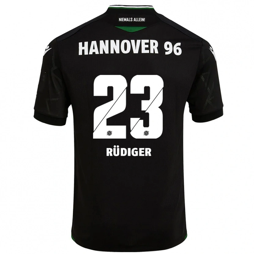 Danxen Kinder Fin-Luca Rüdiger #23 Schwarz Grün Auswärtstrikot Trikot 2025/26 T-Shirt