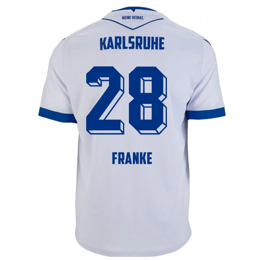 Danxen Kinder Marcel Franke #28 Weiß Blau Auswärtstrikot Trikot 2025/26 T-Shirt