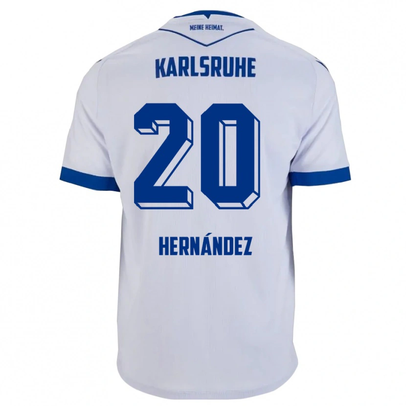 Danxen Kinder Marco Hernández #20 Weiß Blau Auswärtstrikot Trikot 2025/26 T-Shirt