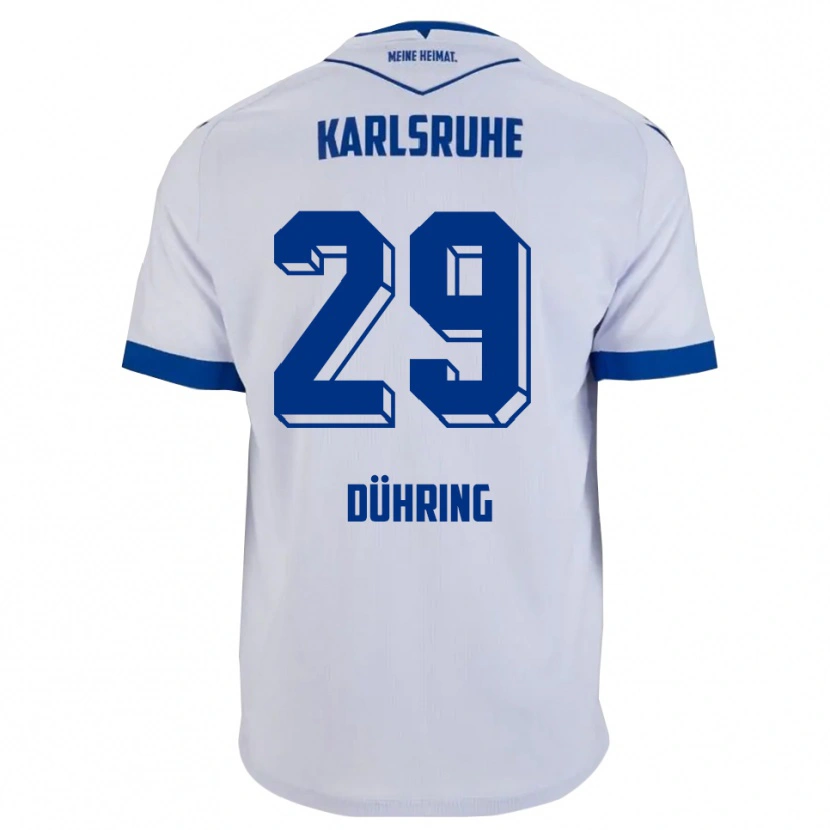 Danxen Kinder Niclas Dühring #29 Weiß Blau Auswärtstrikot Trikot 2025/26 T-Shirt