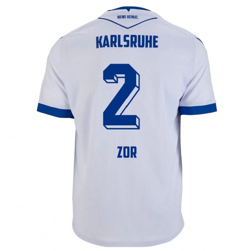 Danxen Kinder Danyal Zor #2 Weiß Blau Auswärtstrikot Trikot 2025/26 T-Shirt