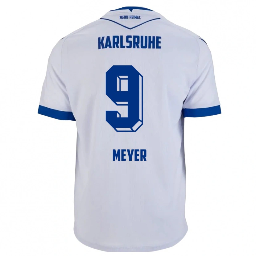 Danxen Kinder John Meyer #9 Weiß Blau Auswärtstrikot Trikot 2025/26 T-Shirt
