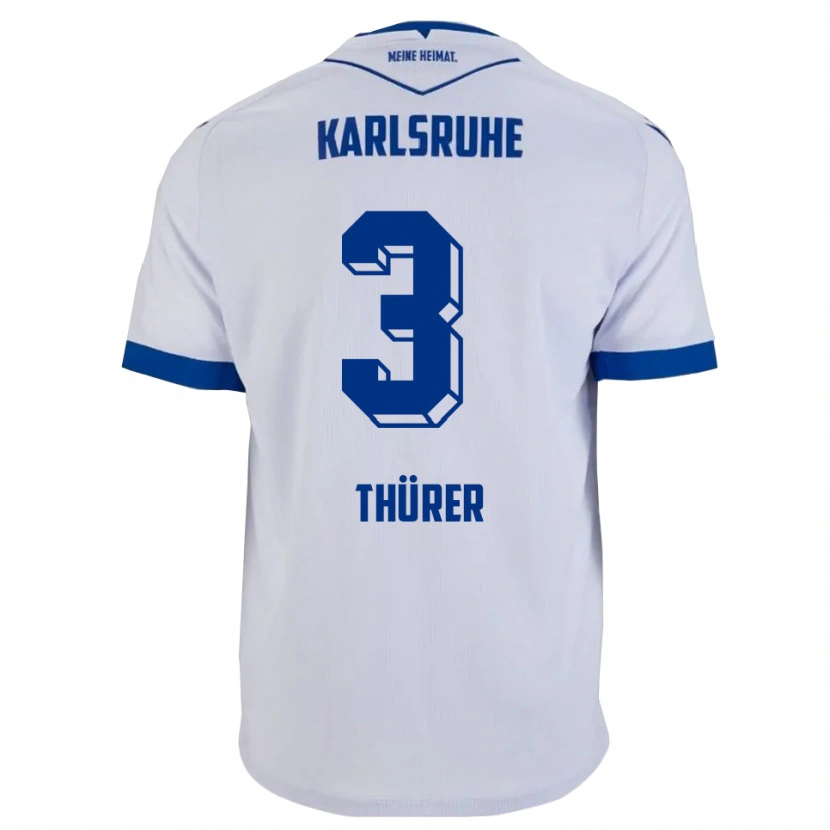 Danxen Kinder Marlo Thürer #3 Weiß Blau Auswärtstrikot Trikot 2025/26 T-Shirt