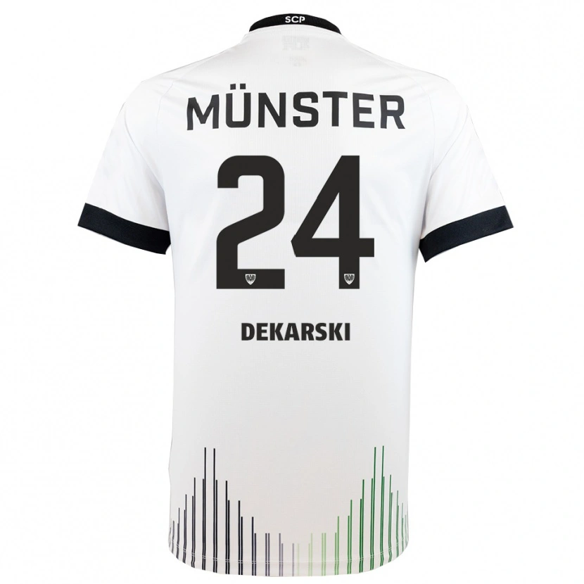 Danxen Kinder Lasse Dekarski #24 Weiß Schwarz Auswärtstrikot Trikot 2025/26 T-Shirt