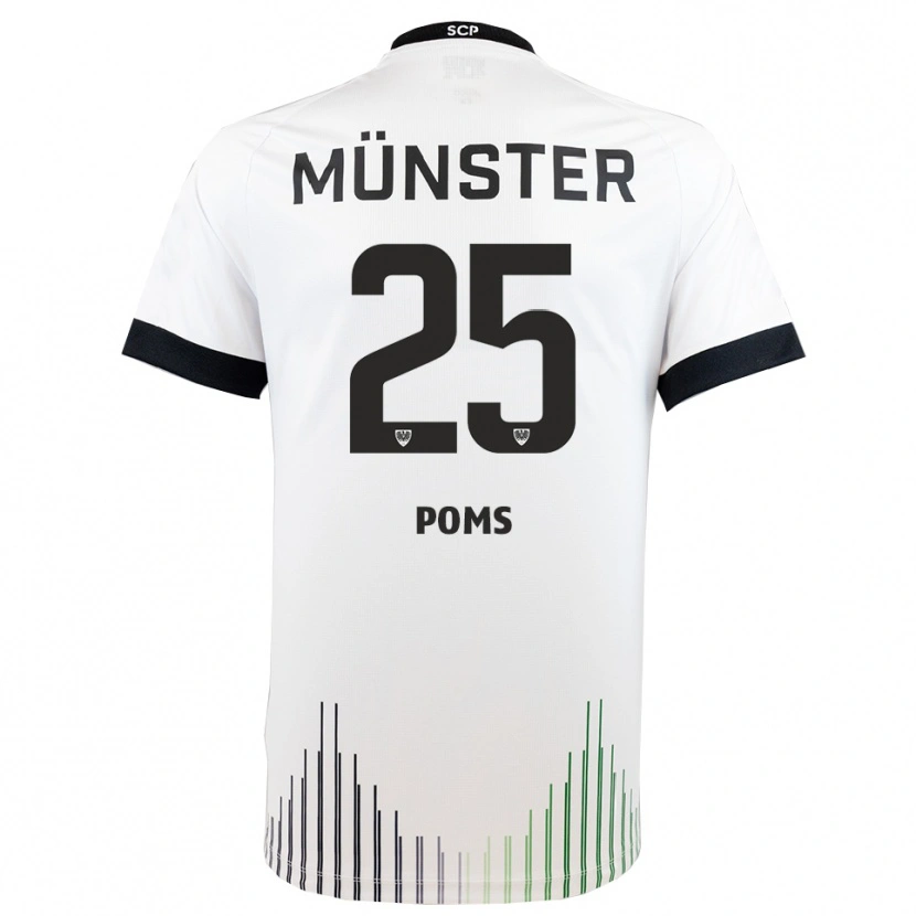 Danxen Kinder Melvin Poms #25 Weiß Schwarz Auswärtstrikot Trikot 2025/26 T-Shirt