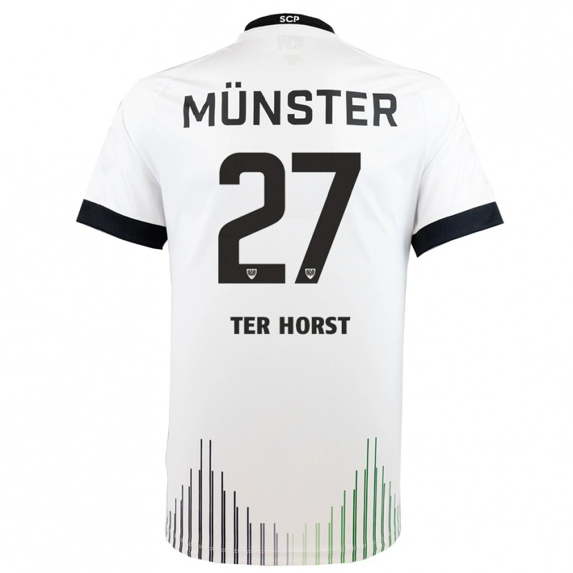 Danxen Kinder Jano Ter Horst #27 Weiß Schwarz Auswärtstrikot Trikot 2025/26 T-Shirt