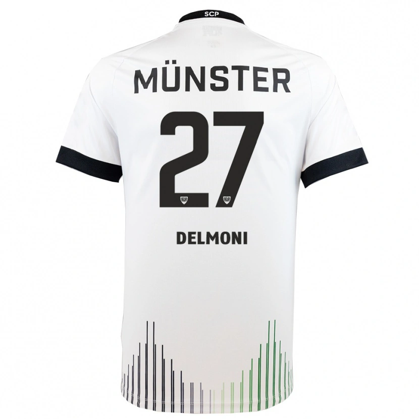 Danxen Kinder Adrian Delmoni #27 Weiß Schwarz Auswärtstrikot Trikot 2025/26 T-Shirt