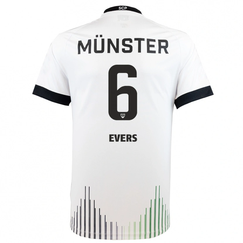 Danxen Kinder Benjamin Evers #6 Weiß Schwarz Auswärtstrikot Trikot 2025/26 T-Shirt