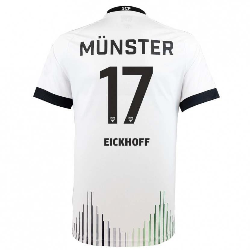 Danxen Kinder Bennet Eickhoff #17 Weiß Schwarz Auswärtstrikot Trikot 2025/26 T-Shirt