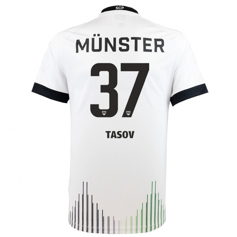 Danxen Kinder Leon Tasov #37 Weiß Schwarz Auswärtstrikot Trikot 2025/26 T-Shirt