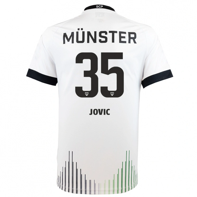 Danxen Kinder Jovan Jovic #35 Weiß Schwarz Auswärtstrikot Trikot 2025/26 T-Shirt