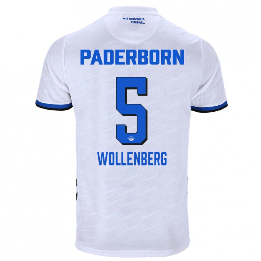 Danxen Kinder Paul Wollenberg #5 Weiß Blau Auswärtstrikot Trikot 2025/26 T-Shirt