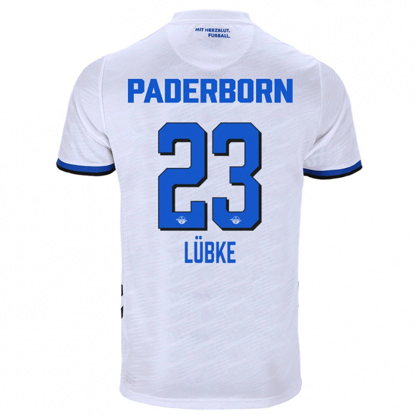 Danxen Kinder Jesper Lübke #23 Weiß Blau Auswärtstrikot Trikot 2025/26 T-Shirt